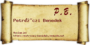 Petróczi Benedek névjegykártya