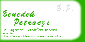 benedek petroczi business card